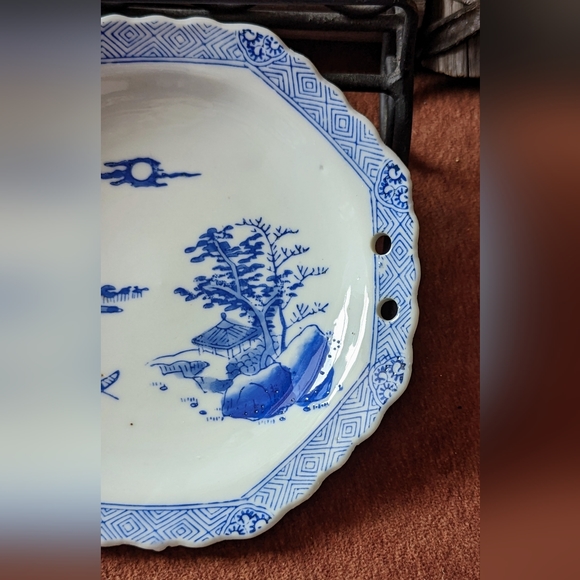 Asian Blue White Tree & Sun Vintage Collectible Plate - Picture 3 of 11